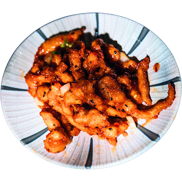 Tiras de Pollo en Salsa de Chili Dulce